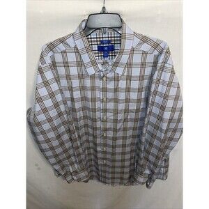 Egara Men’s Dress Shirt Size 2XL Blue Striped LS Business Formal City Wedding